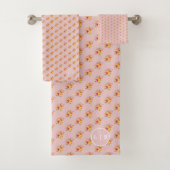 ピンクのフローラガーリーバスタオルセット バスタオルセット (インサイチュ)