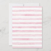 ピンクのフローラガールズサファリ動物ベビーシャワー 招待状 (裏面)