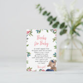 ピンクのフローラガールブックのベビーリクエストカード エンクロージャーカード (スタンド正面)