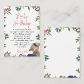 ピンクのフローラガールブックのベビーリクエストカード エンクロージャーカード (正面/裏面)