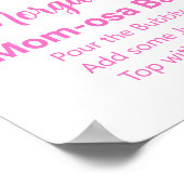 ピンクのフローラガールベビーシャワーマムオーサバーサイン ポスター (角)