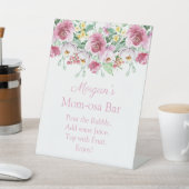 ピンクのフローラガールベビーシャワーマムオーサバーサイン 台座サイン (インサイチュ)