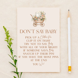 ピンクのフローラキャリッジは赤ちゃんシャワーのゲームを言わない