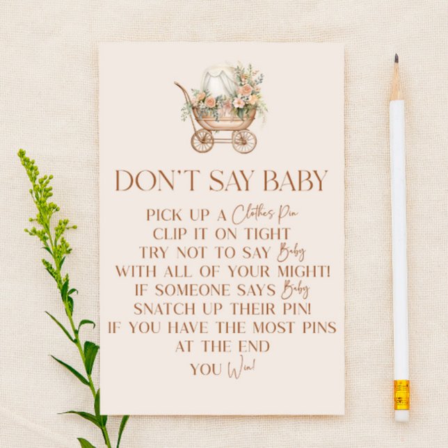 ピンクのフローラキャリッジは赤ちゃんシャワーのゲームを言わない (クリエイターアップロード済み)