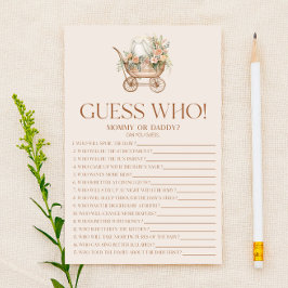 ピンクのフローラキャリッジ推測誰が赤ちゃんシャワーのゲーム