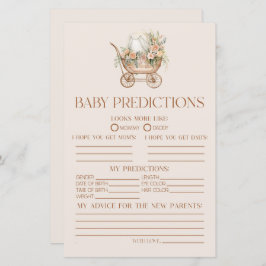 ピンクのフローラキャリッジ赤ちゃんシャワー予測ゲーム