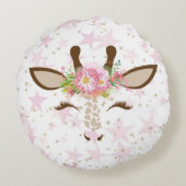 ピンクのフローラキリンの星 ラウンドクッション (裏面)