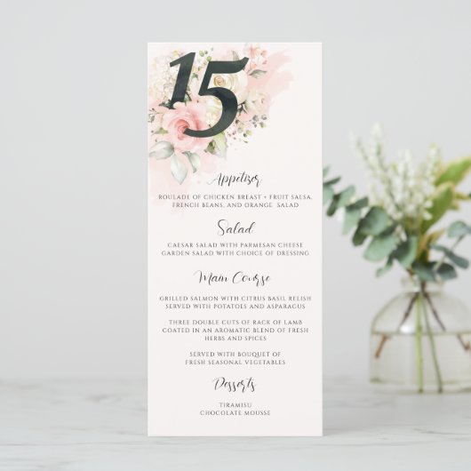 ピンクのフローラキンセアニェラ15th誕生日パーティーの写真 メニュー (スタンド正面)