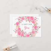 ピンクのフローラギフト券 カード (正面/裏面インサイチュ)