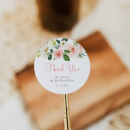 ピンクのフローラクインスラウンドステッカーフローラの好意 ラウンドシール