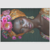 ピンクのフローラクラウン女神ポートレートデコページ 薄葉紙 (正面)