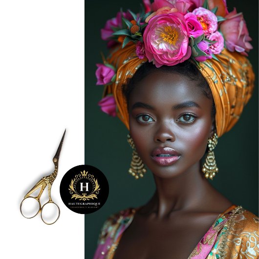 ピンクのフローラクラウン女神ポートレートデコページ 薄葉紙