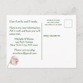 ピンクのフローラクラシックを移エレガント動 案内ポストカード (裏面)