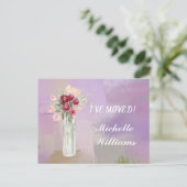 ピンクのフローラクラシックを移エレガント動 案内ポストカード (スタンド正面)