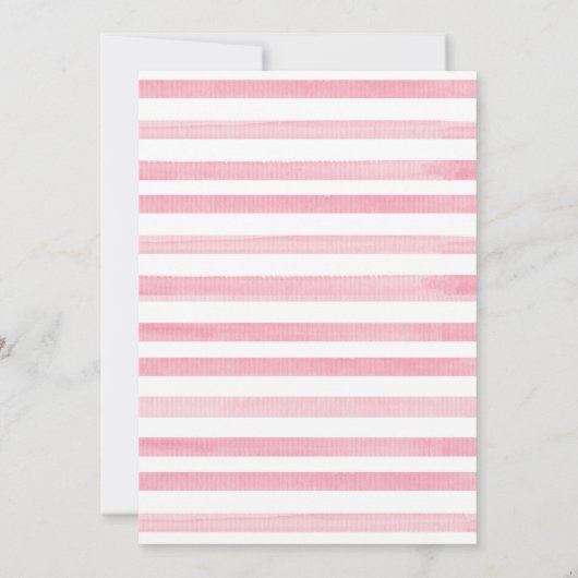 ピンクのフローラクレストガールSipと参照招待状 招待状 (裏面)