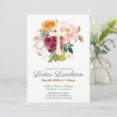 ピンクのフローラクロスチャーチレディースランチョン 招待状 (スタンド正面)