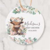 ピンクのフローラグリーンかわいいハイランドカウサンキュー フェイバータグ (正面)