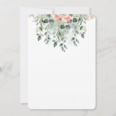 ピンクのフローラグリーンバルーン赤ちゃんシャワー 招待状 (裏面)