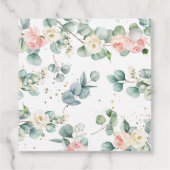 ピンクのフローラグリーンリーエレファントベビーシャワー誕生日 フェイバータグ (裏面)