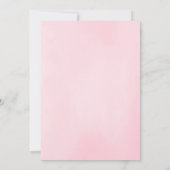 ピンクのフローラグリーンリーガールベビーシャワー招待状 招待状 (裏面)