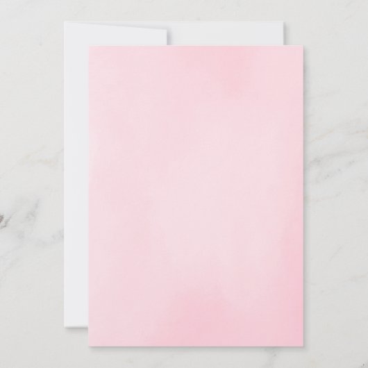 ピンクのフローラグリーンリーブライダルシャワーへの招待 招待状 (裏面)