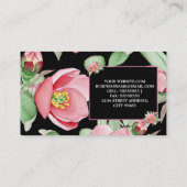 ピンクのフローラグ離れリーンズ黒い花 名刺 (裏面)