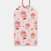 ピンクのフローラケーキその女の子ベビーシャワーギフトラベル ギフトタグ (裏面)