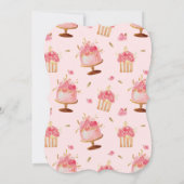 ピンクのフローラケーキその女の子ベビーシャワー招待状 招待状 (裏面)