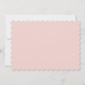 ピンクのフローラケーキの最初の誕生日パーティーの招待 招待状 (裏面)