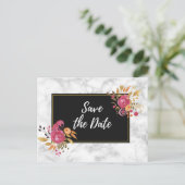 ピンクのフローラコーナーのブークオンブラック日付を保存 案内ポストカード (スタンド正面)