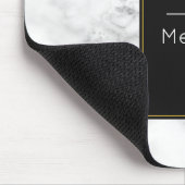 ピンクのフローラコーナーブークオンブラックフレームカスタム マウスパッド (コーナー)