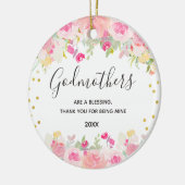 ピンクのフローラゴッドマザーズ金ゴールド セラミックオーナメント (左)