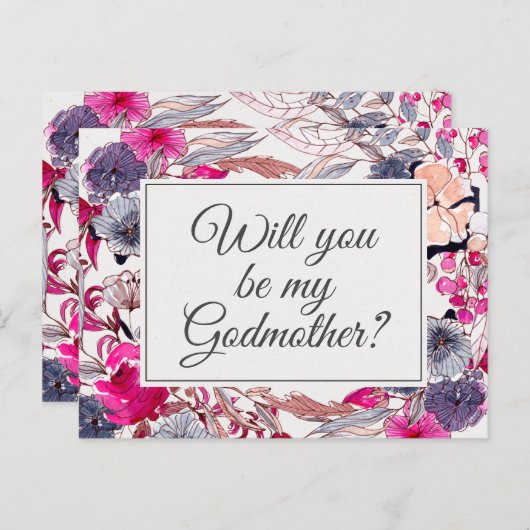 ピンクのフローラゴッドマザー提案カード ポストカード (正面/裏面)