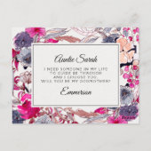 ピンクのフローラゴッドマザー提案カード ポストカード (裏面)