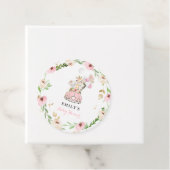 ピンクのフローラサファリの動物が赤ちゃんシャワーでドライブ フェイバータグ (インサイチュ)