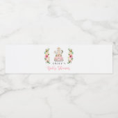 ピンクのフローラサファリの動物が赤ちゃんシャワーでドライブ ペットボトルラベル (シングルラベル)