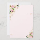 ピンクのフローラサファリの動物が赤ちゃんシャワーでドライブ 招待状 (裏面)