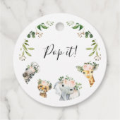 ピンクのフローラサファリヘッドベビーシャワーポップ・アートのit フェイバータグ (裏面)