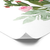 ピンクのフローラサボツカップルシャワー歓迎サイン ポスター (角)