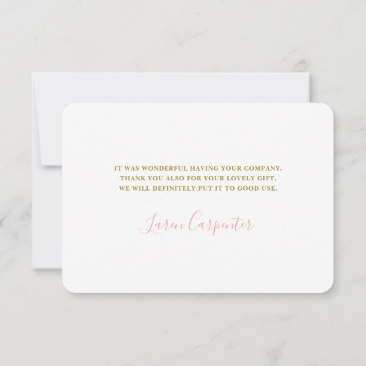 ピンクのフローラサンキューカード サンキューカード (裏面)