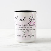 ピンクのフローラサンキューママのギフトアイディア ツートーンマグカップ (中央)