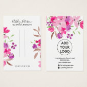 ピンクのフローラシックなジュエリーのヘアクリップ表示 (正面&裏面)