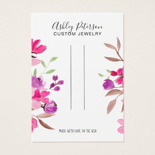 ピンクのフローラシックなジュエリーのヘアクリップ表示 (正面)