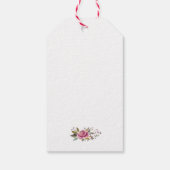 ピンクのフローラシャルボードサンキューメッセージカード ギフトタグ (裏面)