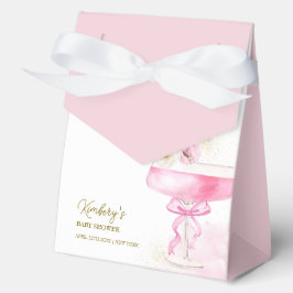 ピンクのフローラシャンパンブランチ泡立つ赤ちゃんシャワー フェイバーボックス