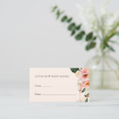 ピンクのフローラシャンパン数を推測するキス エンクロージャーカード (スタンド正面)