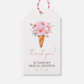 ピンクのフローラシーズビーズアップブライダルシャワー ギフトタグ (正面)