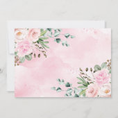 ピンクのフローラジャングルの野生動物のベビーシャワー写真 サンキューカード (裏面)