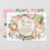 ピンクのフローラジャングルサファリが本の赤ちゃん女の子をもたらす エンクロージャーカード (正面/裏面)