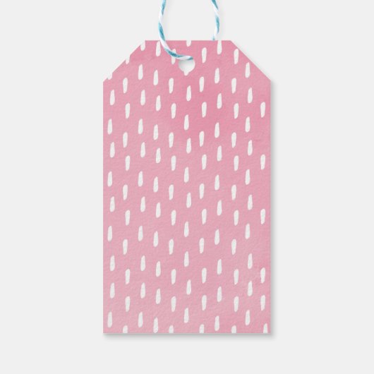 ピンクのフローラジャングルサファリドライブバイベビーシャワー ギフトタグ (裏面)